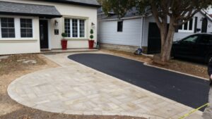 Asphalt Driveway with Stone Edging